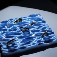 Ripple Jewelry Tray - Grooved version -  Blue
