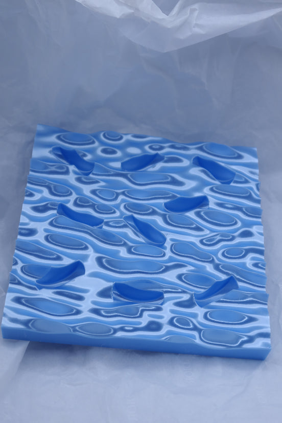 Ripple Jewelry Tray - Grooved version -  Blue